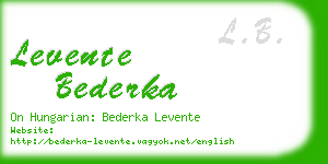 levente bederka business card